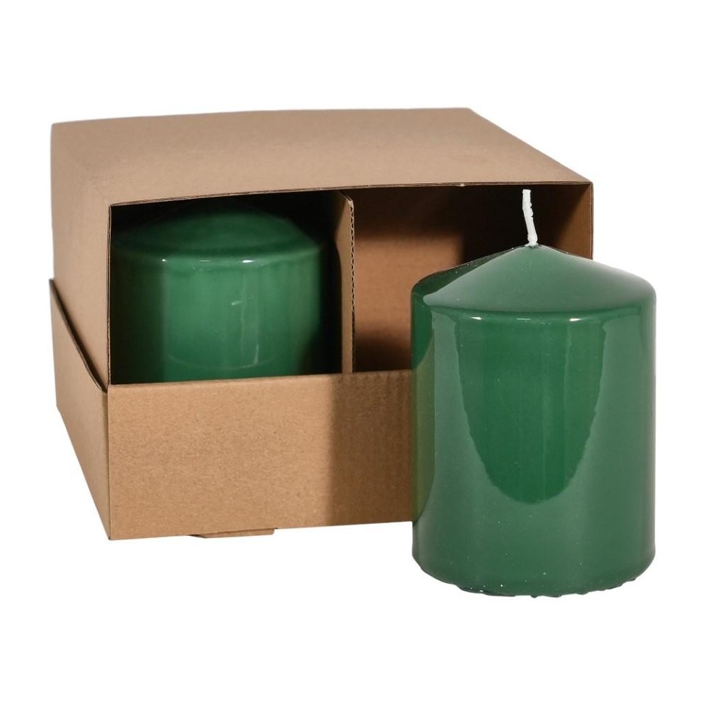 CANDELA MOCCOLO SMALTATA H.100XD.75 MM. VERDE